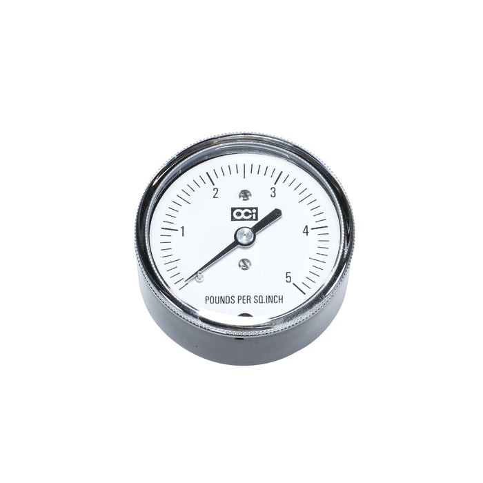 Gauge 0 to 5 psi 1/4" Back